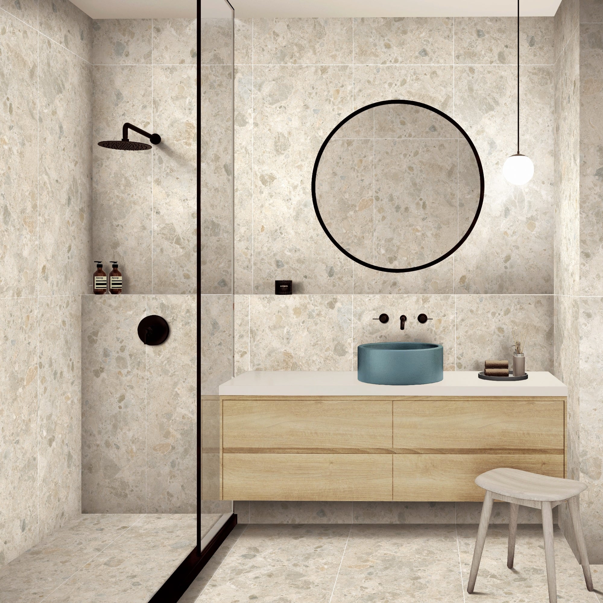 Clean tiled floor
