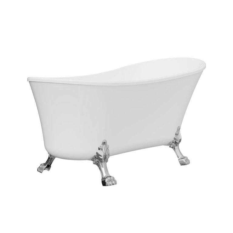Clawfoot Freestanding Acrylic Bath, 1500mm, Chrome Feet