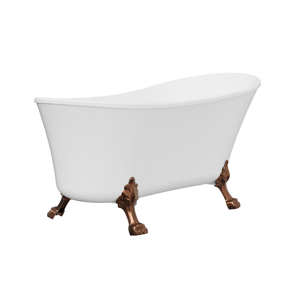 Clawfoot Freestanding Acrylic Bath, 1500mm, Brushed Copper Feet