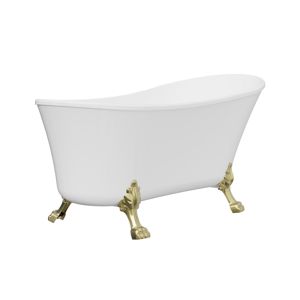 Clawfoot Freestanding Acrylic Bath, 1500mm, Urban Brass Feet