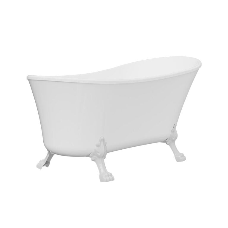 Clawfoot Freestanding Acrylic Bath, 1500mm, White Feet
