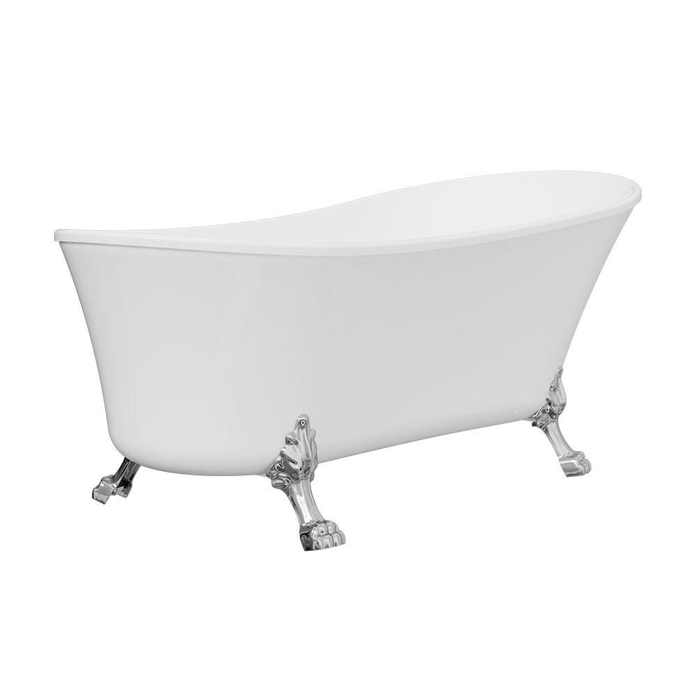 Clawfoot Freestanding Acrylic Bath, 1700mm, Chrome Feet
