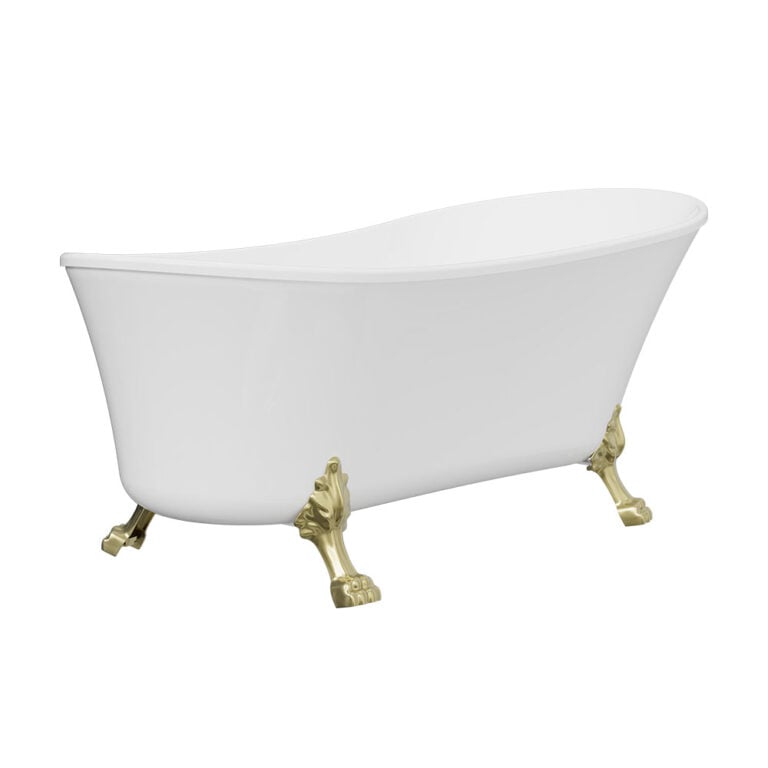 Clawfoot Freestanding Acrylic Bath, 1700mm, Urban Brass Feet
