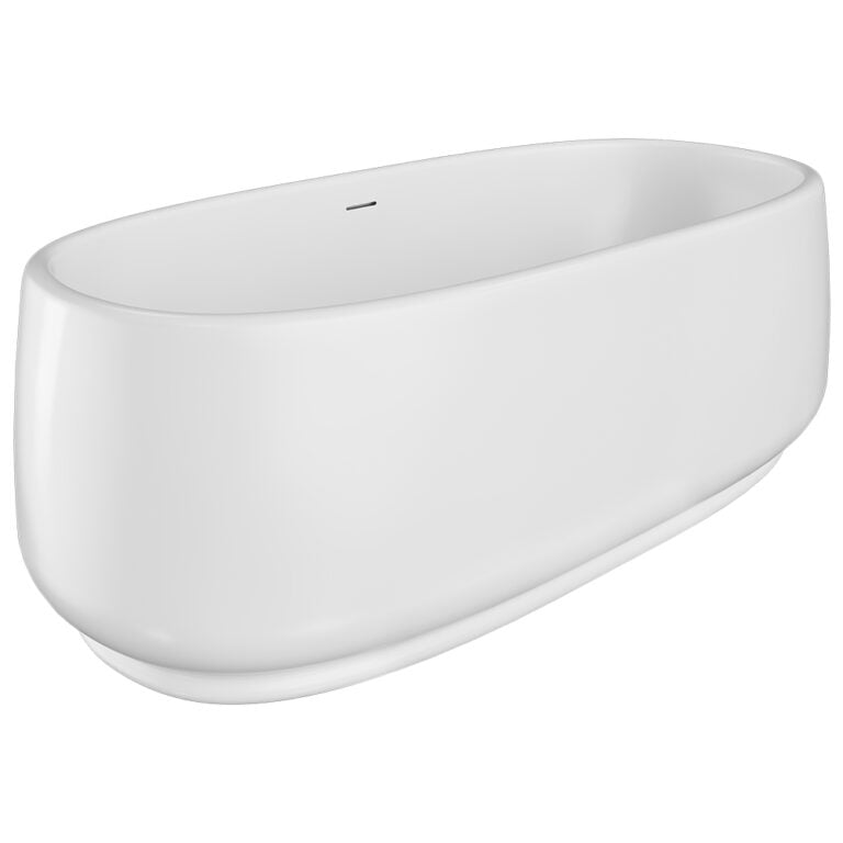 Eden Freestanding Acrylic Bath, 1750mm, Gloss White with overflow