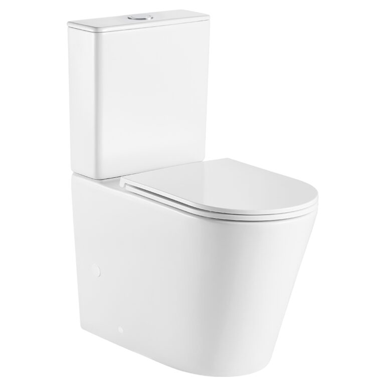 Kaya Tornado Flush Slim Cistern Back-to-Wall Toilet Suite, Gloss White with Slim Seat