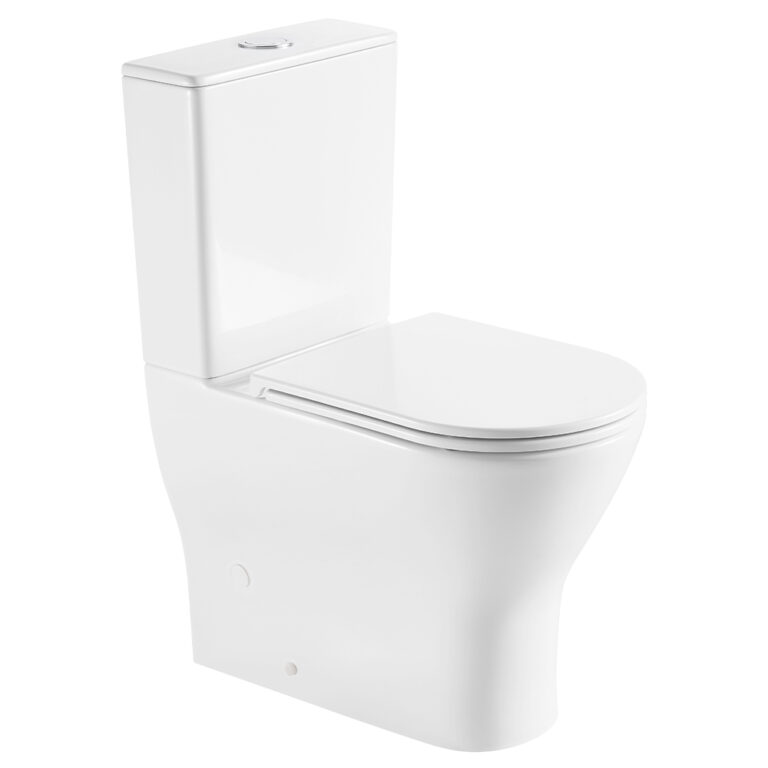 Tono Tornado Flush Slim Cistern Back-to-Wall Toilet Suite, Gloss White with Slim Seat