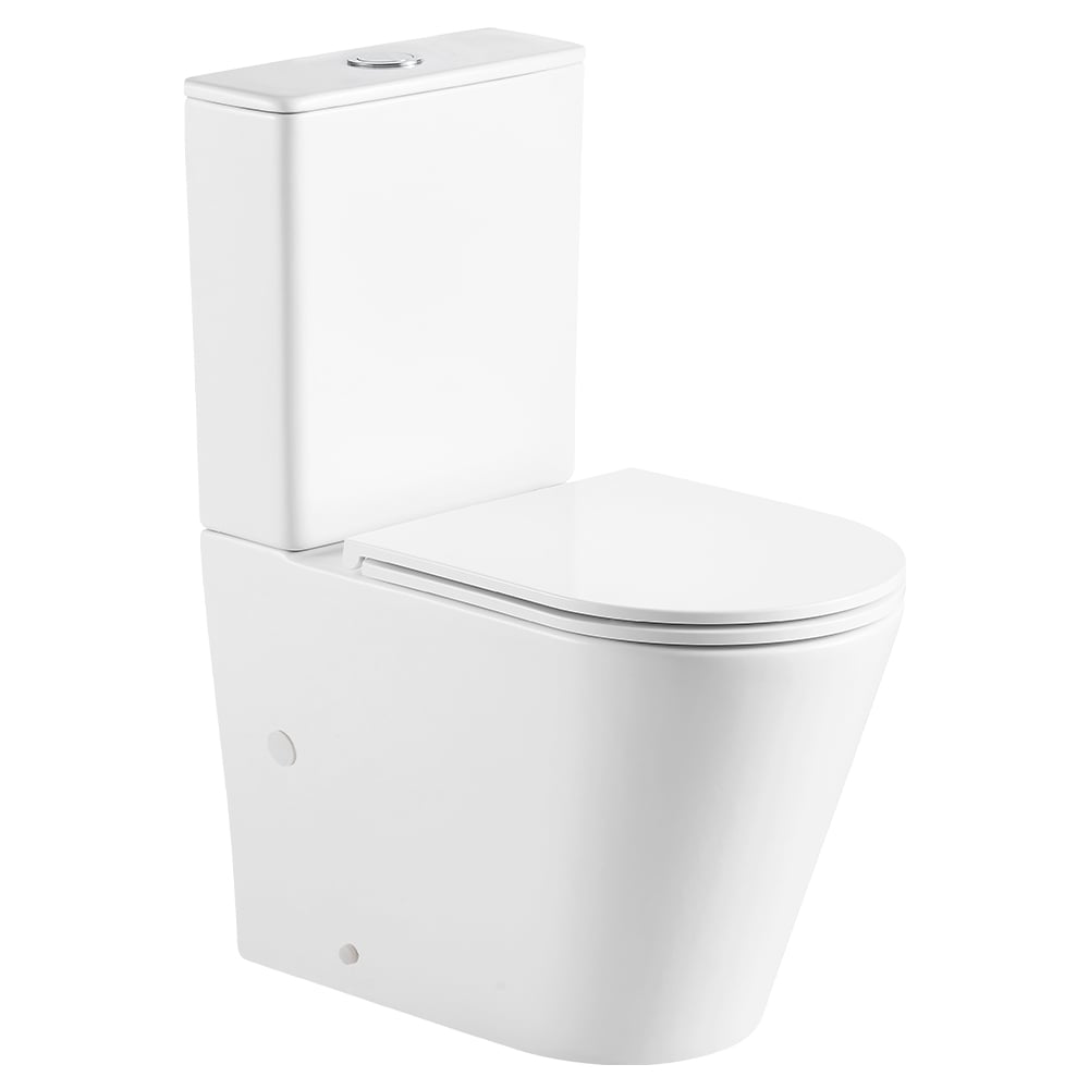 Aluca Tornado Flush Slim Cistern Back-to-Wall Toilet Suite, Gloss White with Slim Seat