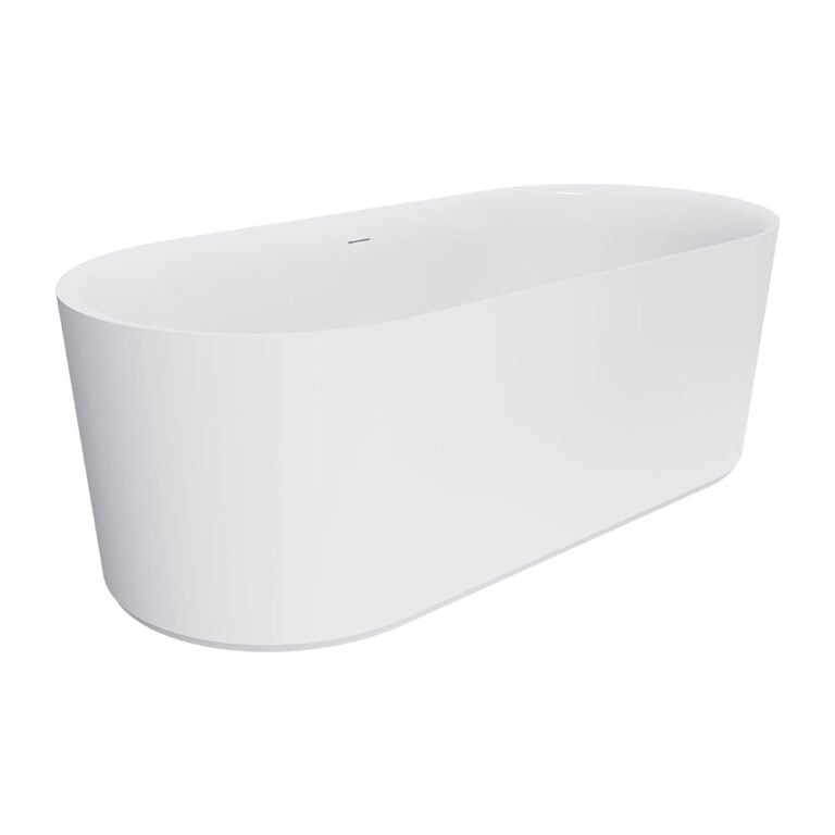 Empire Slim Freestanding Solid Surface Bath, 1500mm, Matte White