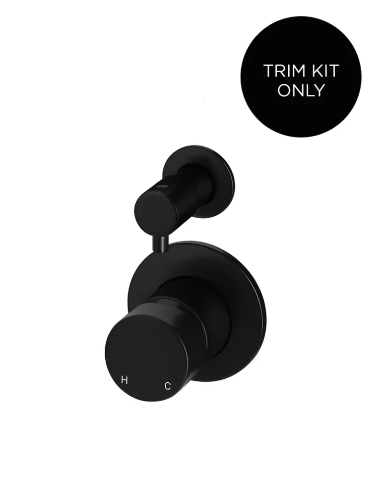 Round Diverter Mixer Pinless Handle Trim Kit (In-wall Body Not Included) - Matte Black